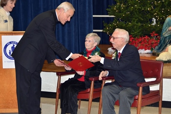 Bill and Maureen Billerbeck receive Archdiocese of Washington's 75th Anniversary Award from Cardinal Wuerl