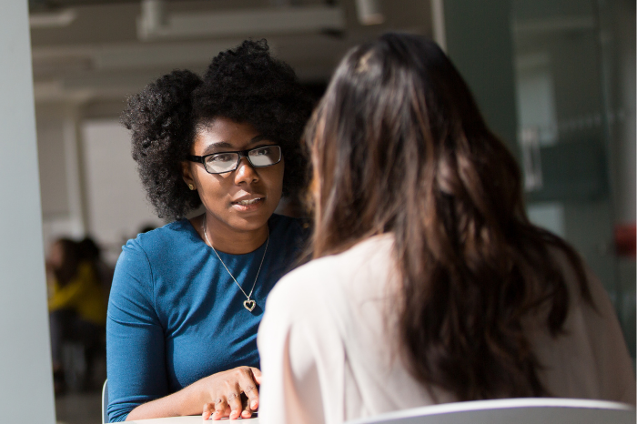 Counselor providing services to client