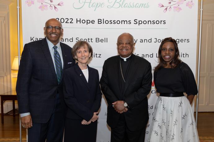 Left to Right: Michael Steele, Sister Mary Bader, Wilton Cardinal Gregory, Tonya Sharpe